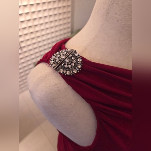 Lauren Ralph Lauren Red One Shoulder Dress - Picture 4 of 6